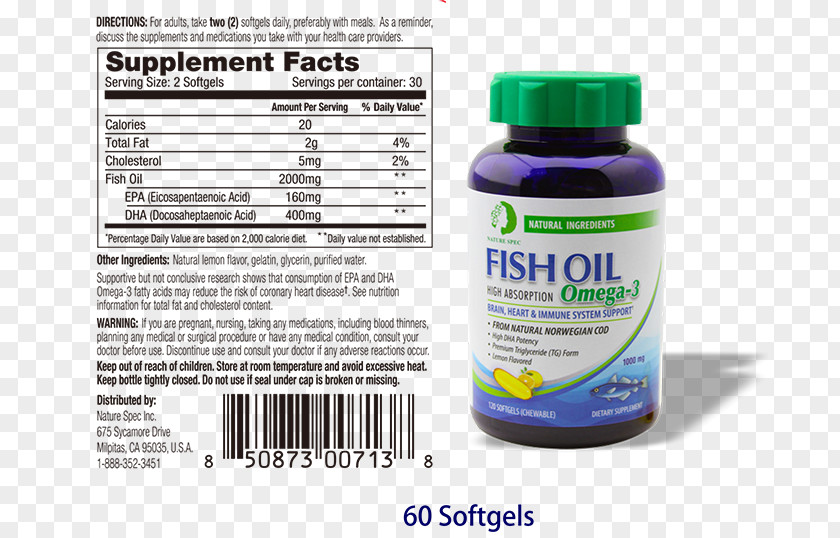 Health Dietary Supplement Fish Oil Acid Gras Omega-3 Eicosapentaenoic Docosahexaenoic PNG