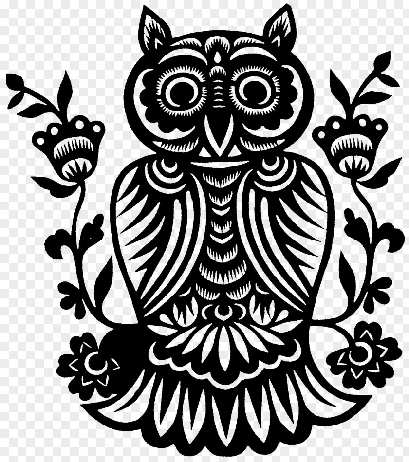 Owl Folk Art Papercutting PNG