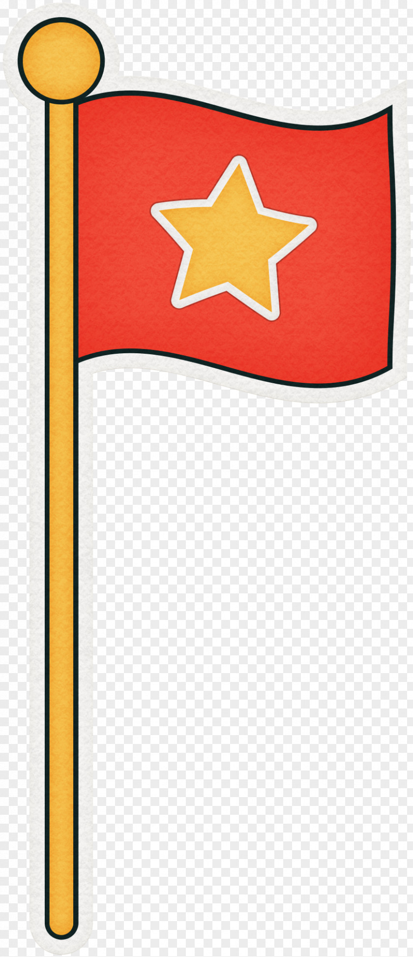 Cartoon Red Five-pointed Star Flag Download PNG