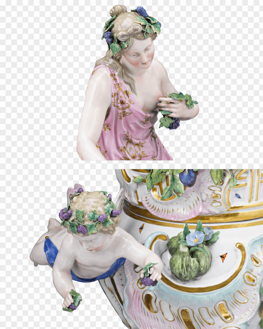 England Autumn Meissen Porcelain Figurine Urn PNG
