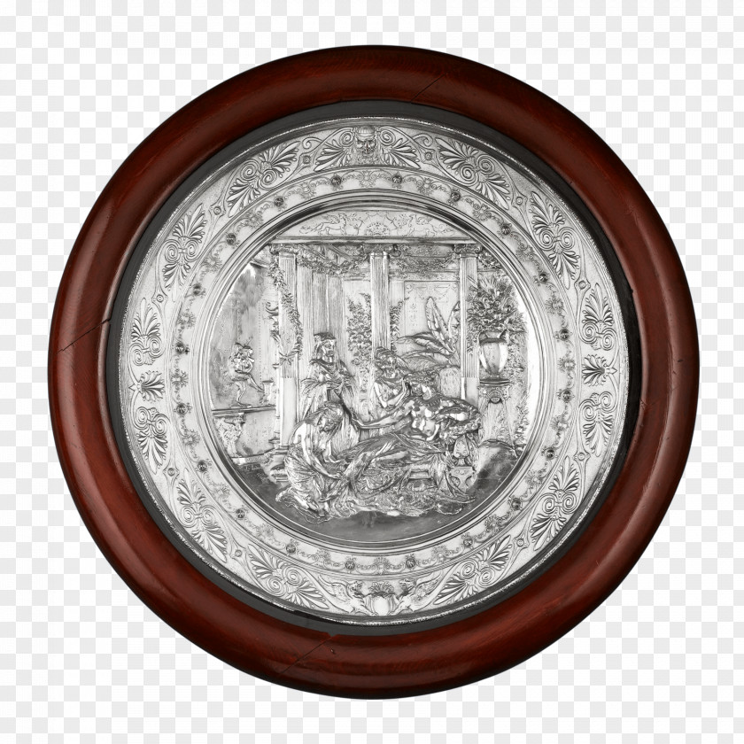 Silver Elkington & Co. Platter Copper Inkwell PNG