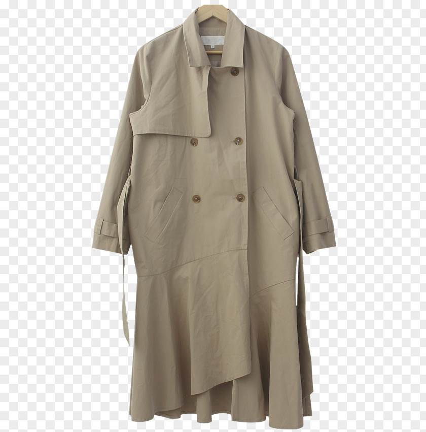 Trench Coat Clothes Hanger Khaki Overcoat Clothing PNG