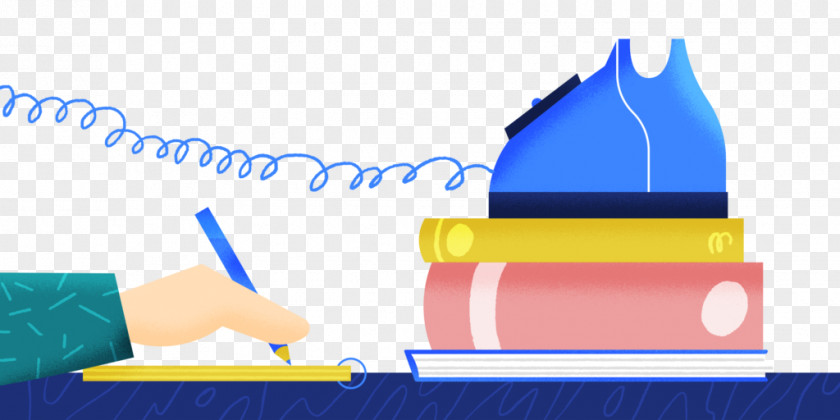 Blue Customer Study Cartoon PNG