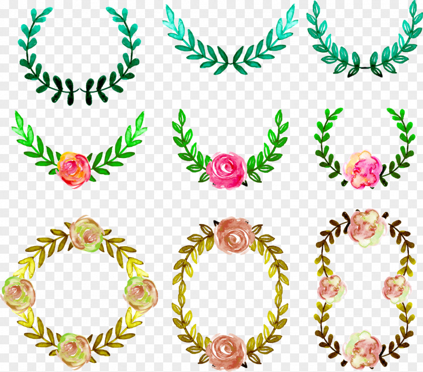 Vector Illustration A Variety Of Corolla Flower Euclidean Watercolor Painting Clip Art PNG