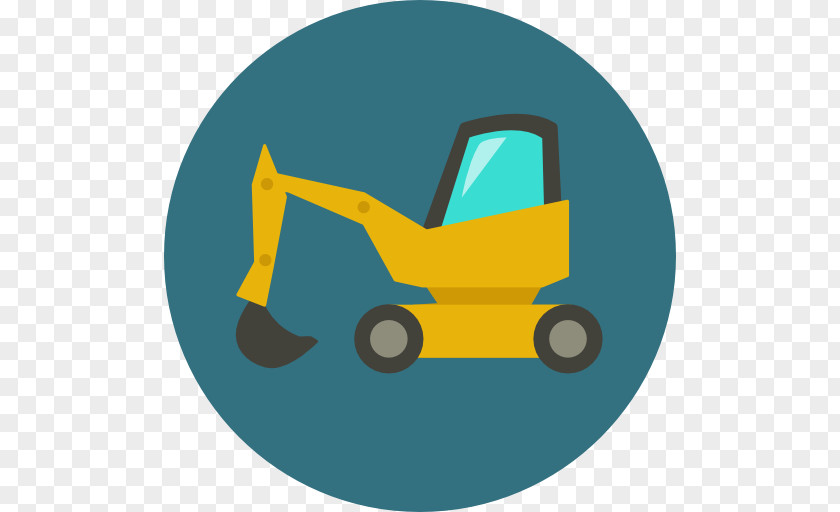 Yellow Excavator Architectural Engineering Icon Design PNG