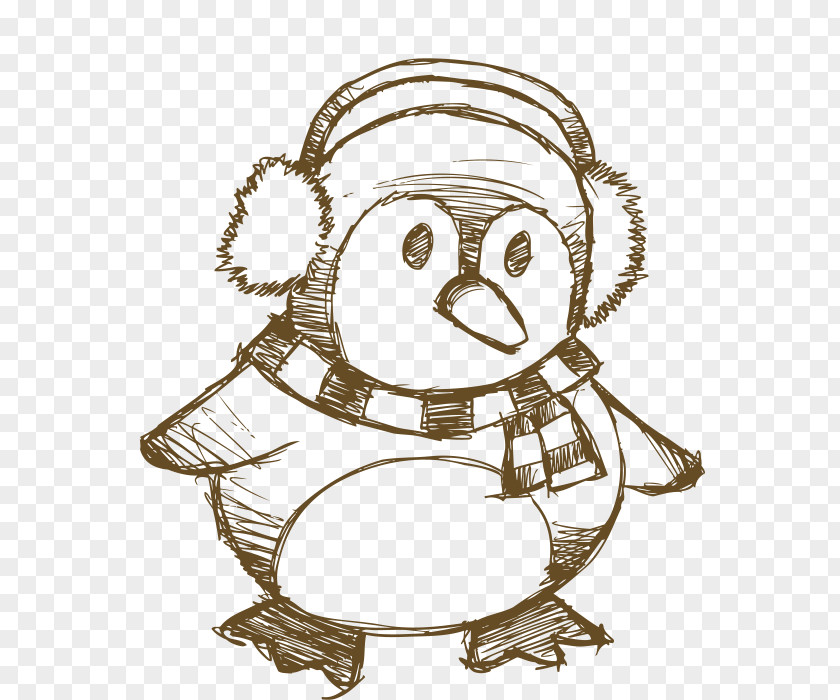 Christmas Penguin Reindeer Drawing PNG