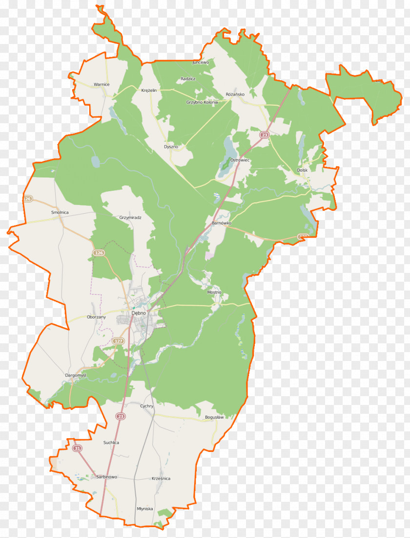 Map Plan Radzicz, West Pomeranian Voivodeship Krześnica Cychry, Borne, Myślibórz County Młyniska, PNG