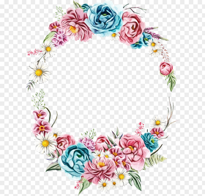 Wildflower Wreath Floral Flower Background PNG