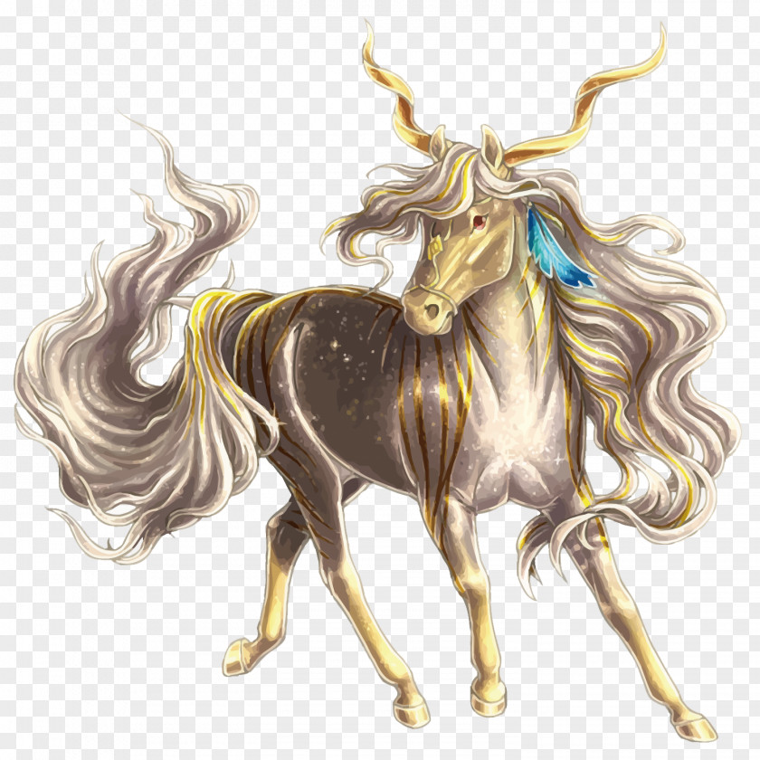 Golden Unicorn Adobe Illustrator PNG