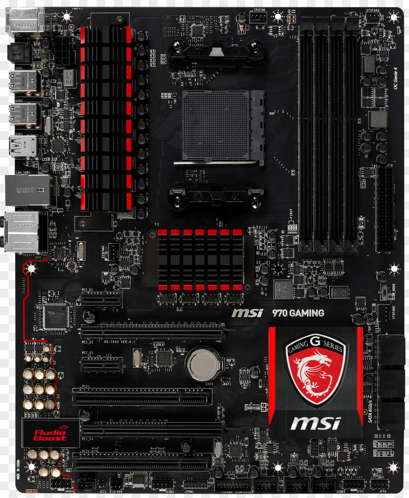 MSI 970 Gaming Motherboard Socket AM3+ Central Processing Unit PNG