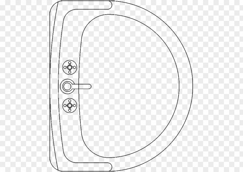 Circle Door Handle Drawing White PNG