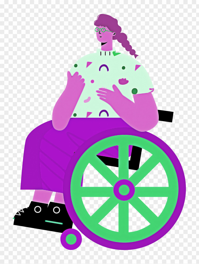 Sitting On Wheelchair Woman Lady PNG