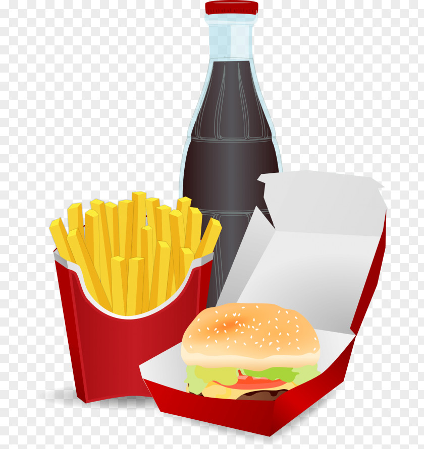 Junk Food Fast Hamburger Fizzy Drinks French Fries PNG