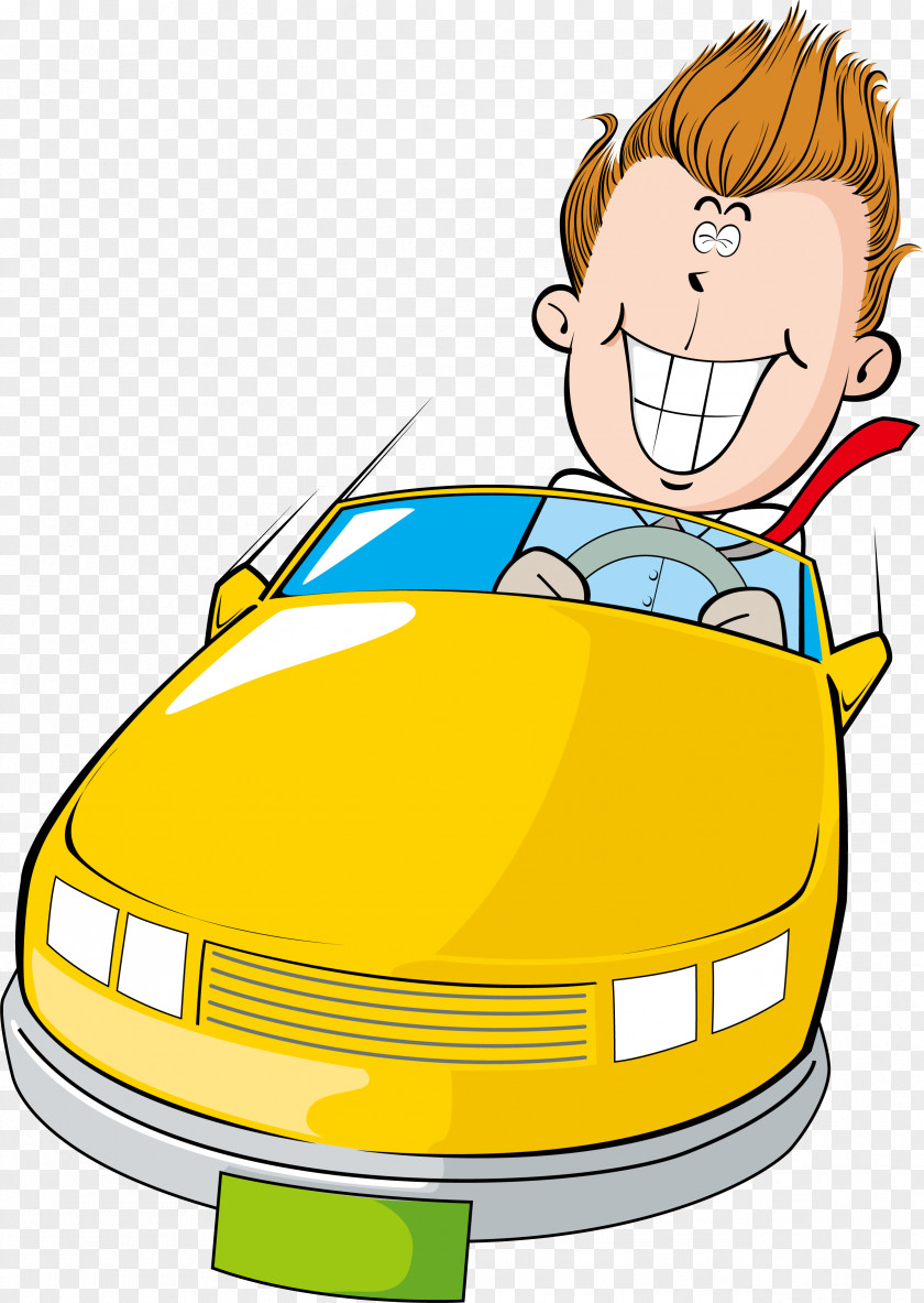 The Little Boy Driving Car Clip Art PNG