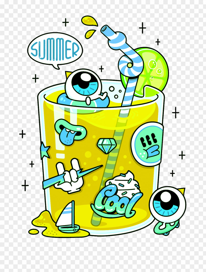 Vector Summer Special Drink Illustration PNG
