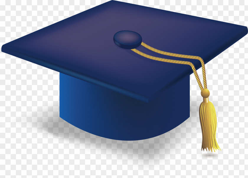 Blue Graduation Cap Ceremony Square Academic Hat PNG
