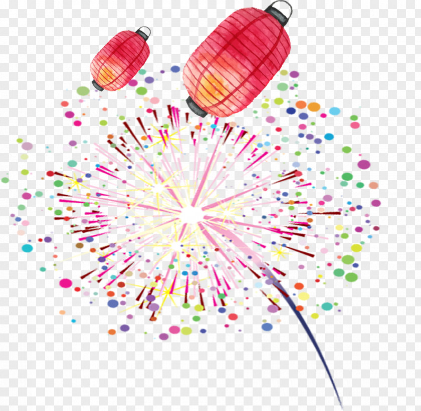 Fireworks And Lanterns PNG