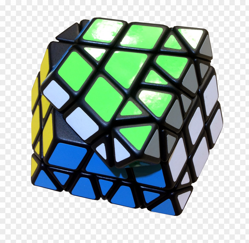 Geometric Thumb Picture Rubik's Cube Puzzle Cobalt Blue PNG