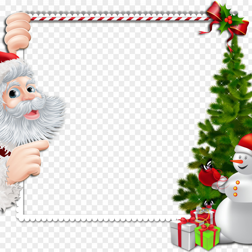 Christmas Border Santa Claus Picture Frame Clip Art PNG