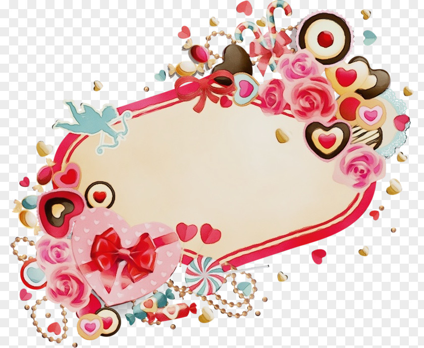 Ornament Visual Arts Heart Pink Pattern Sticker PNG