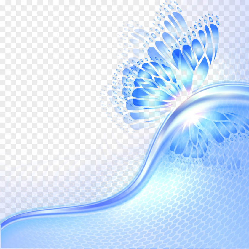 Blue Butterfly Light Abstract Wing PNG