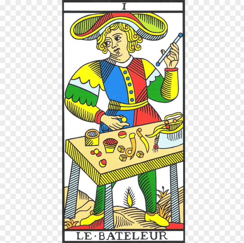 Mago Tarot Of Marseilles The Magician Fool Playing Card PNG