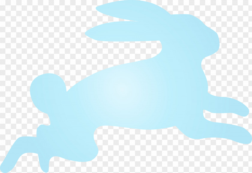 Turquoise Rabbit Silhouette Animal Figure Tail PNG