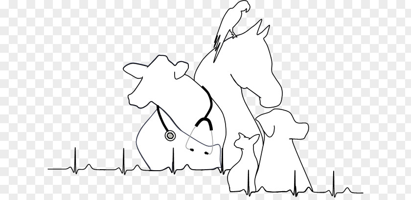 Veterinary Medicine Line Art Finger Drawing Sketch PNG