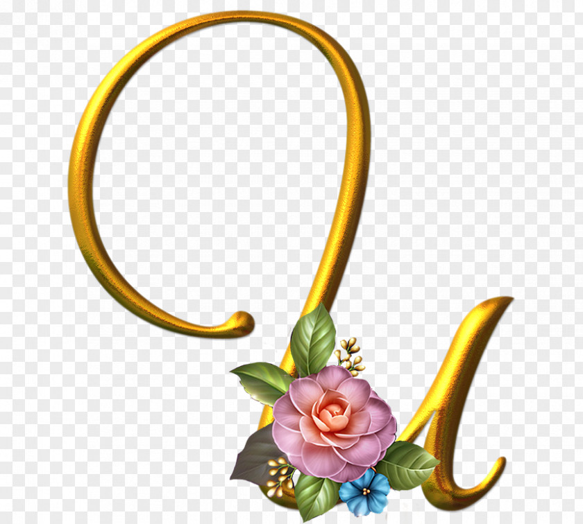 Antonov An14 Alphabet Cut Flowers Gold PNG