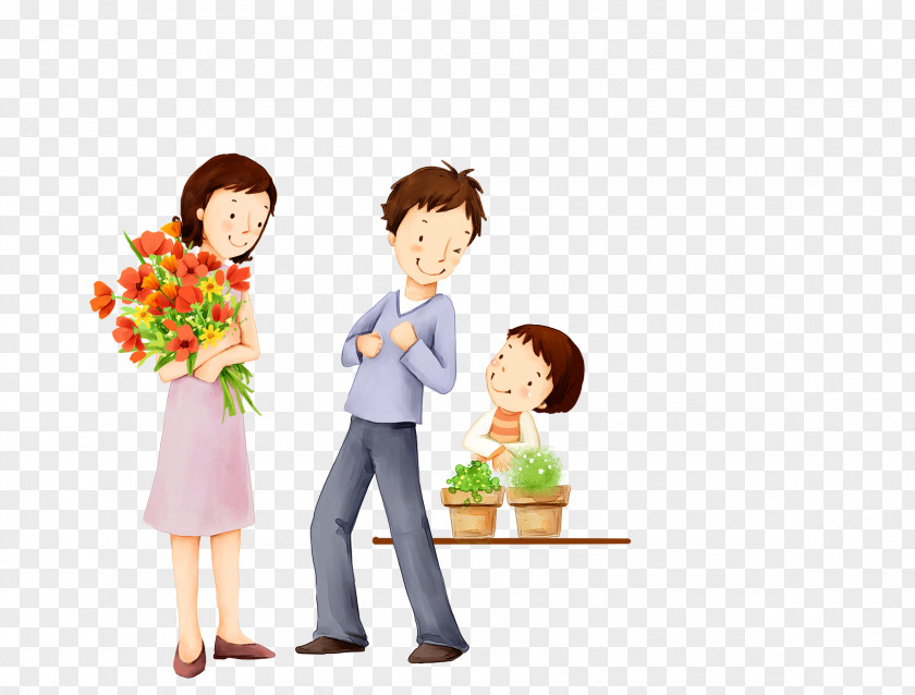 Family Happiness Child Cartoon Illustration PNG