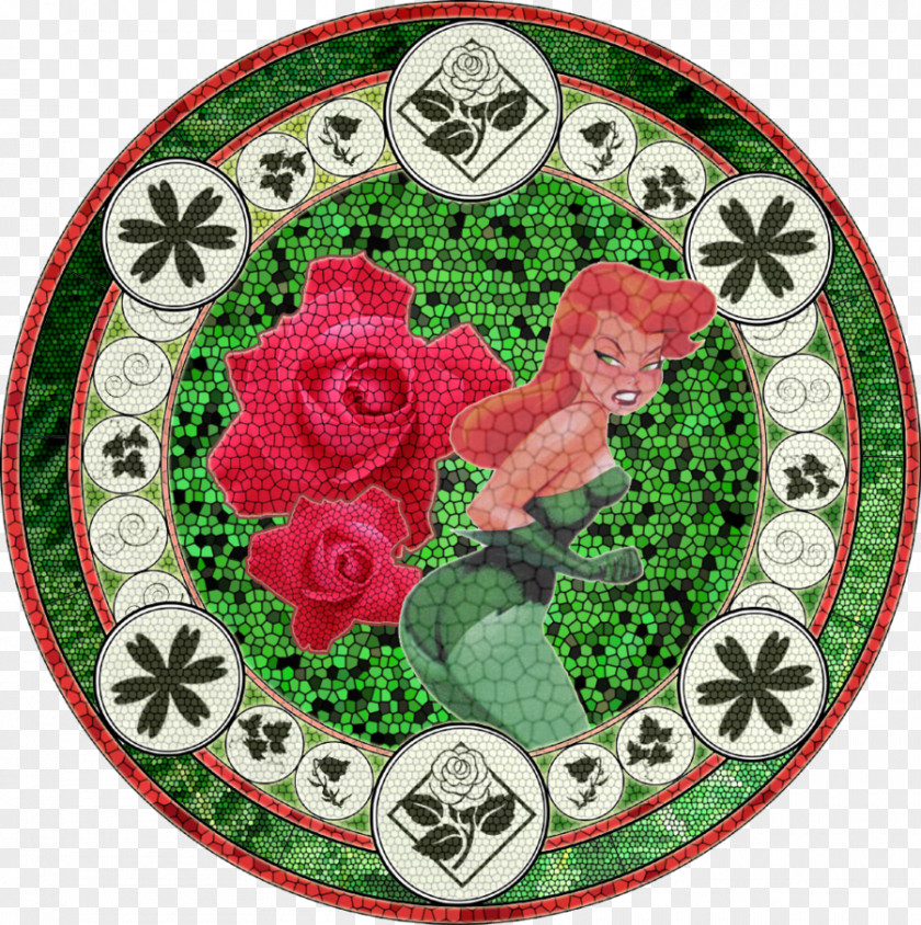 Poison Ivy Batman Green Pattern Rose Flower Recreation PNG