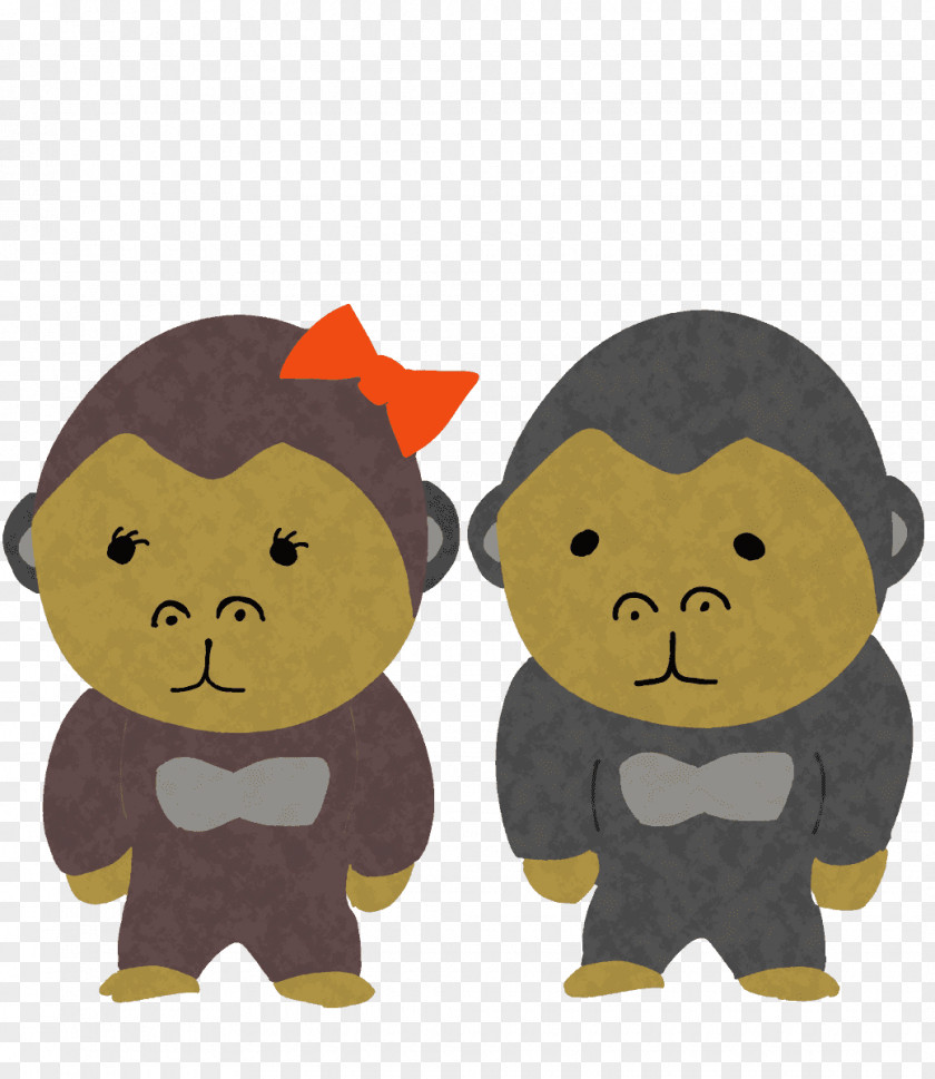 Gorilla Monkey Illustration Cartoon Image PNG