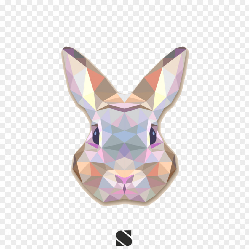 Rabbit Easter Bunny Leporids Geometry Wall Decal PNG