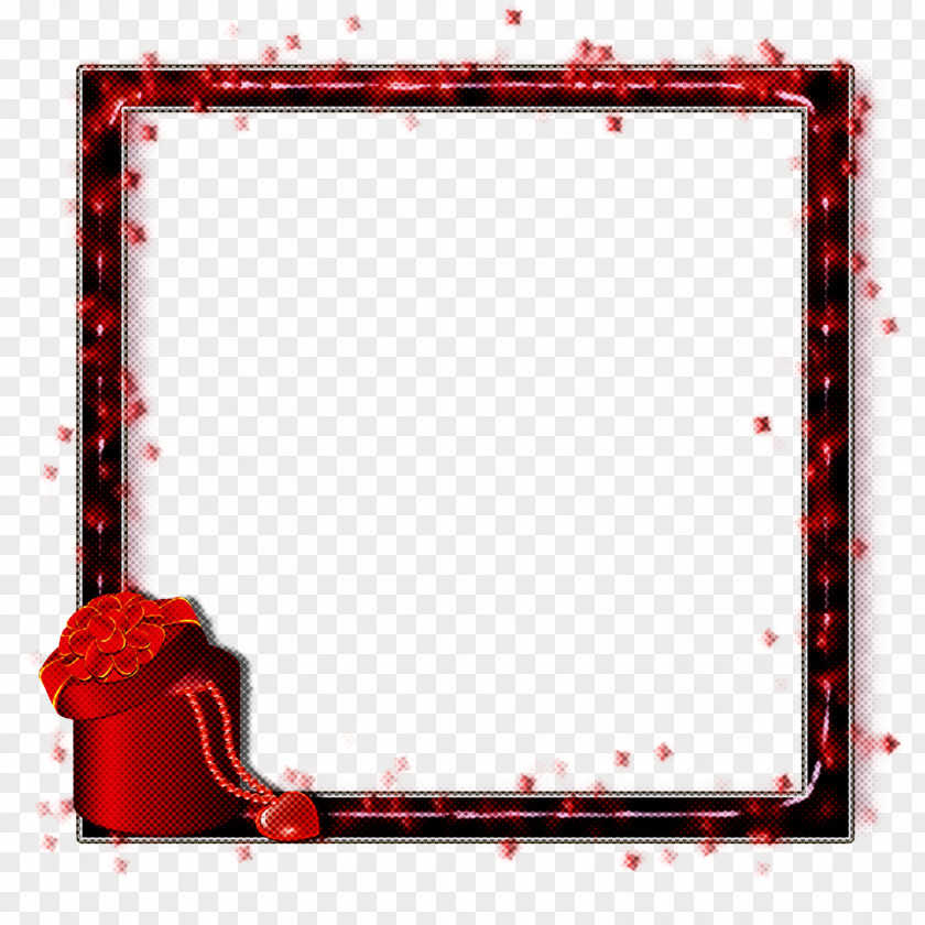 Rectangle Picture Frame Red Background PNG
