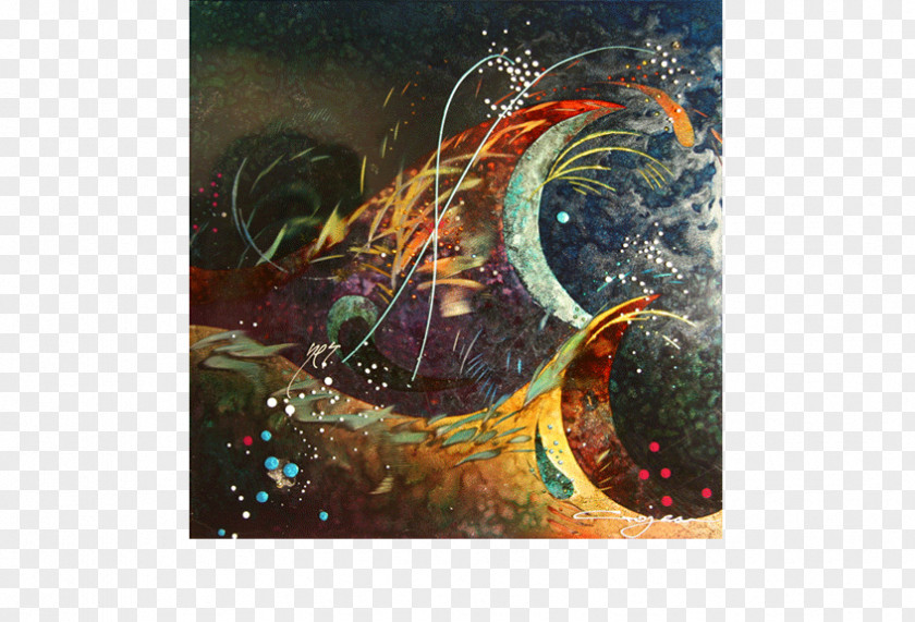 Wave Gold Mixed Media Art Painting Graphic Design PNG