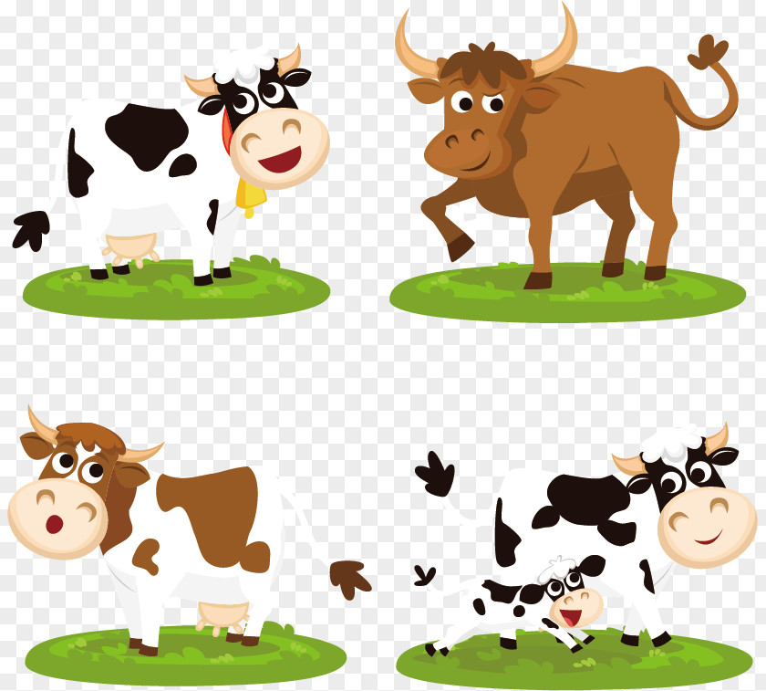 Cartoon Cow Vector Beef Cattle Clip Art PNG