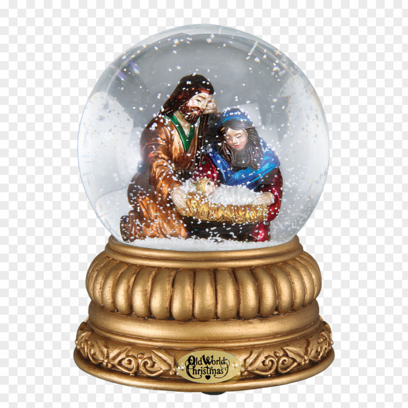 Christmas Snow Globes Ornament Holy Family Santa Claus PNG
