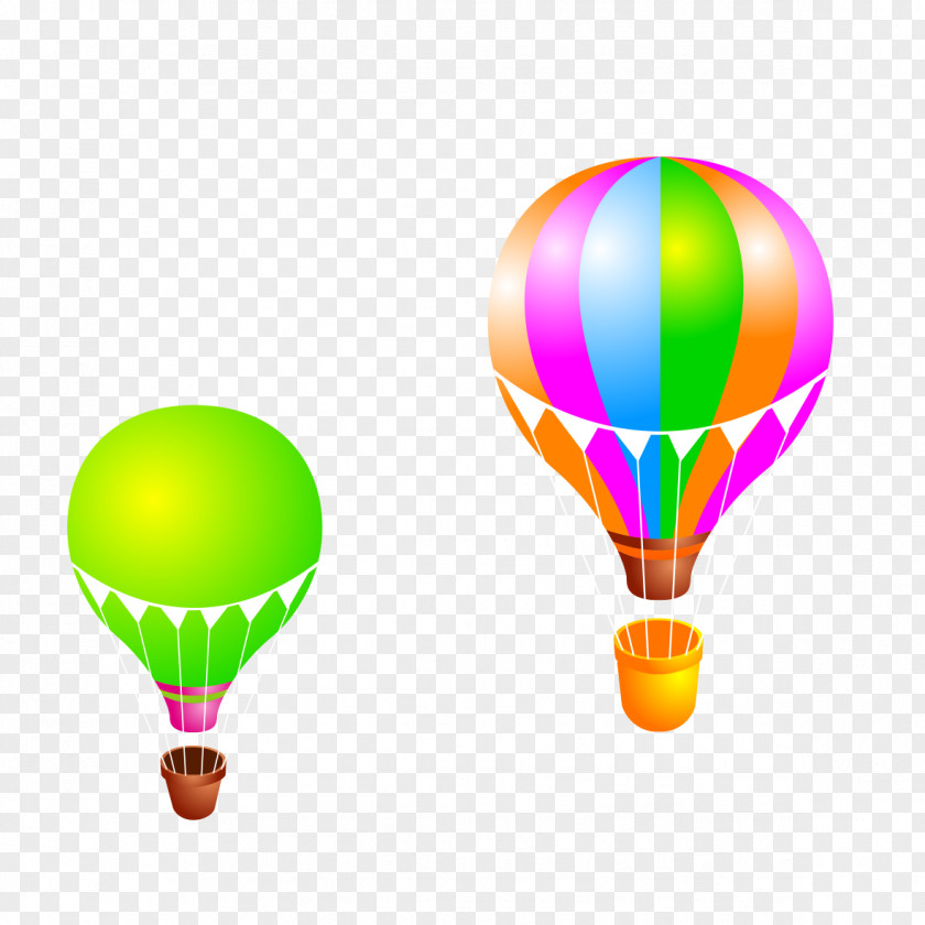 Color Parachute Hot Air Balloon Cartoon Clip Art PNG