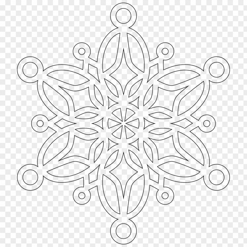 Snowflake Mandala Coloring Book PNG