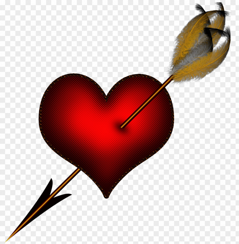 Red Arrow Heart Clip Art PNG
