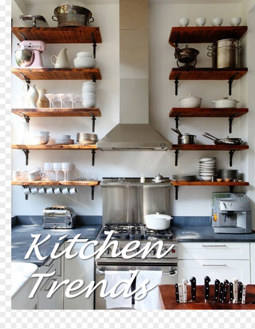 Kitchen Floating Shelf Cabinet Wood PNG