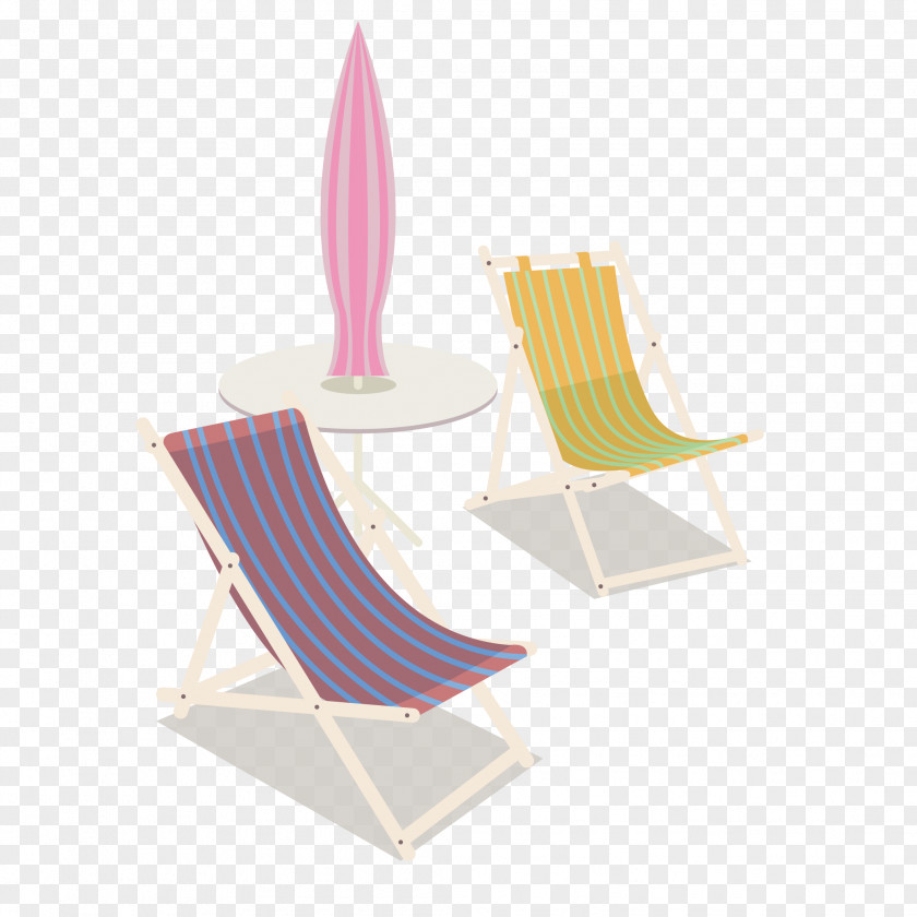 Vector Beach Chair Table Umbrella PNG
