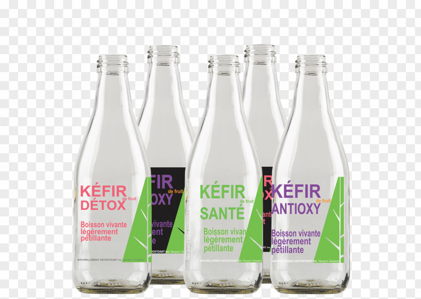Kefir Grains Glass Bottle Water Drink PNG