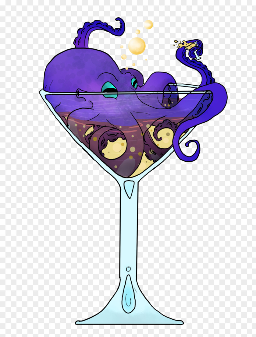 Octopus Drawing Wine Glass Clip Art Martini PNG