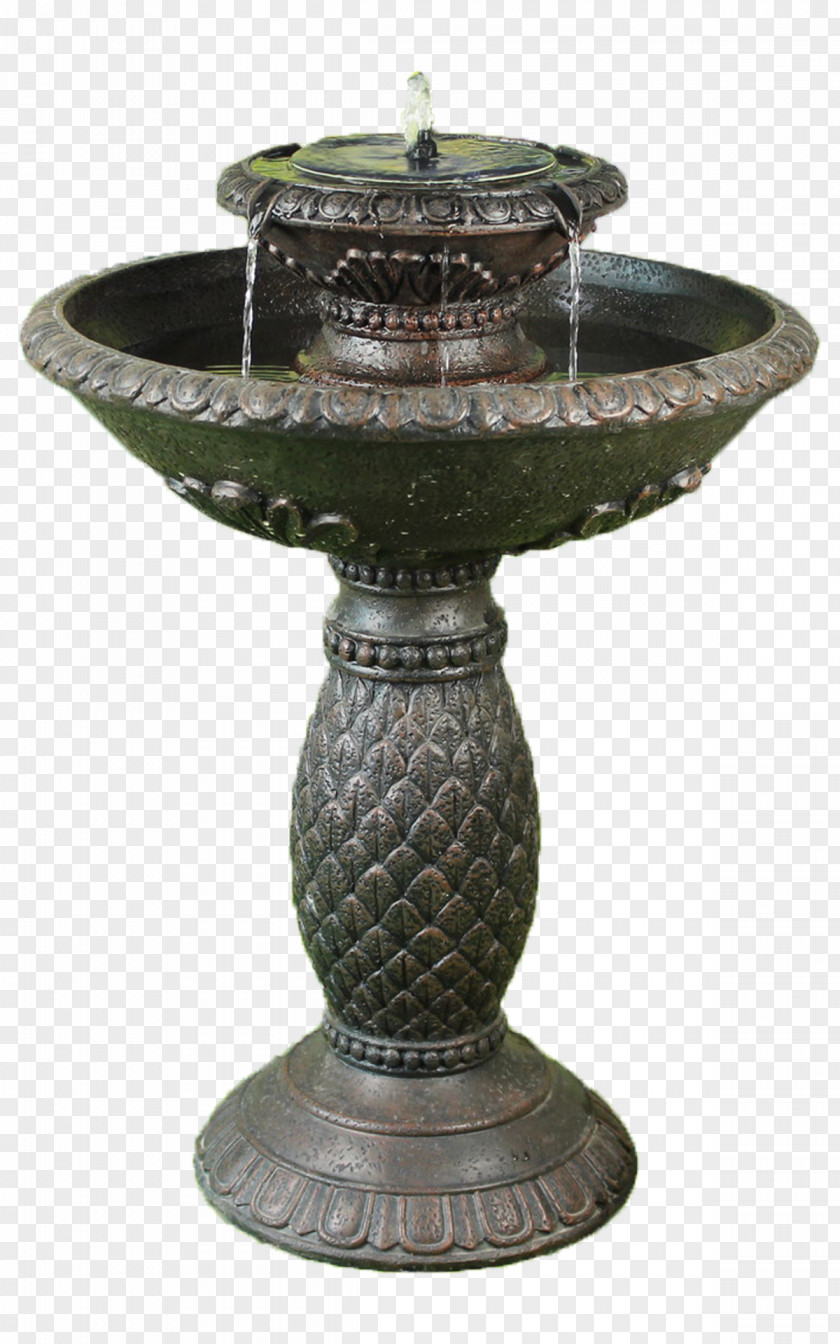 Fountain Bird Baths Artifact Bronze Solar Power PNG