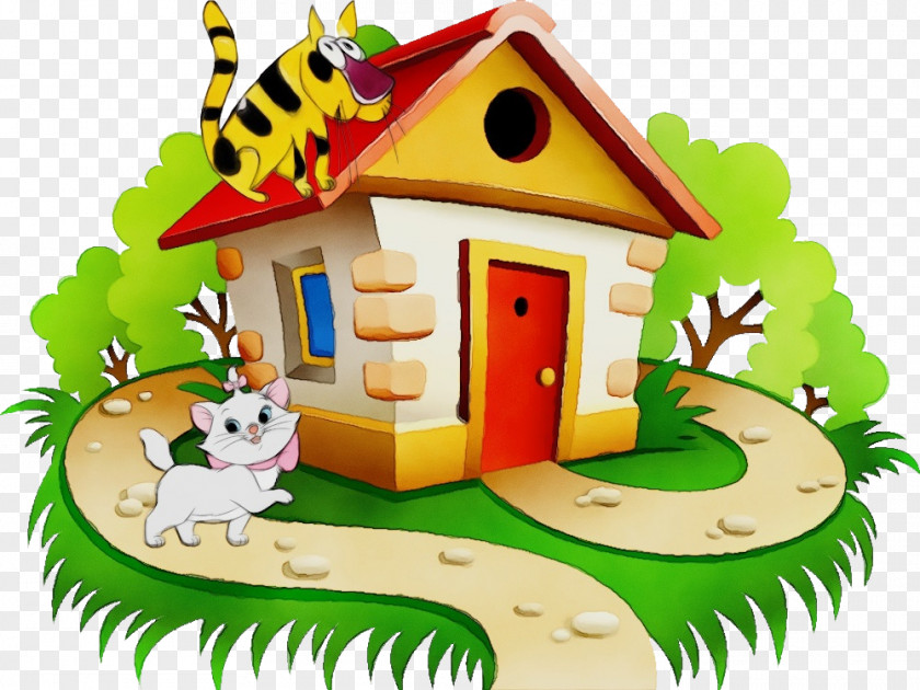 House Wonder Watercolor Cartoon PNG