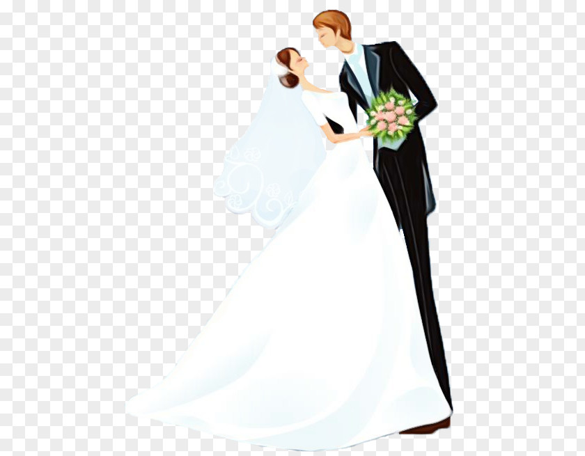 Tuxedo Gesture Bride And Groom Cartoon PNG