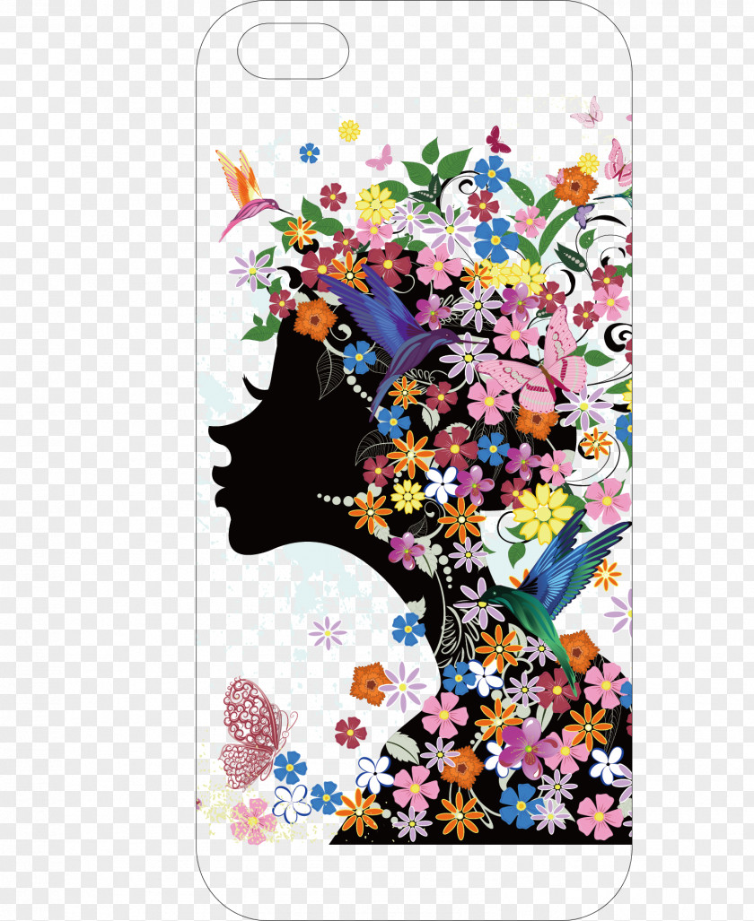 Woman Flower Vector Phone Shell IPhone 6 Plus 4 5s 7 PNG