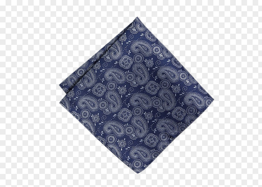 Burst Square Einstecktuch Paisley Blue Silk Linen PNG