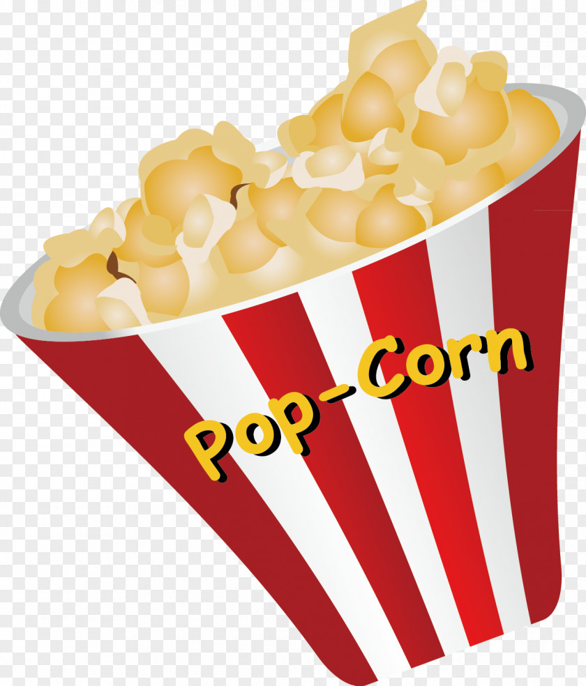 Popcorn Red Decorative Box Vector PNG